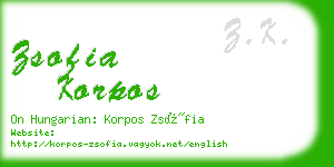 zsofia korpos business card